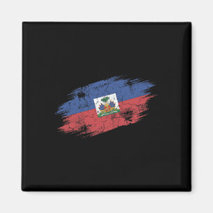 Íman Bandeira Rasgada de Fã de Futebol Haitiano Orgulho
