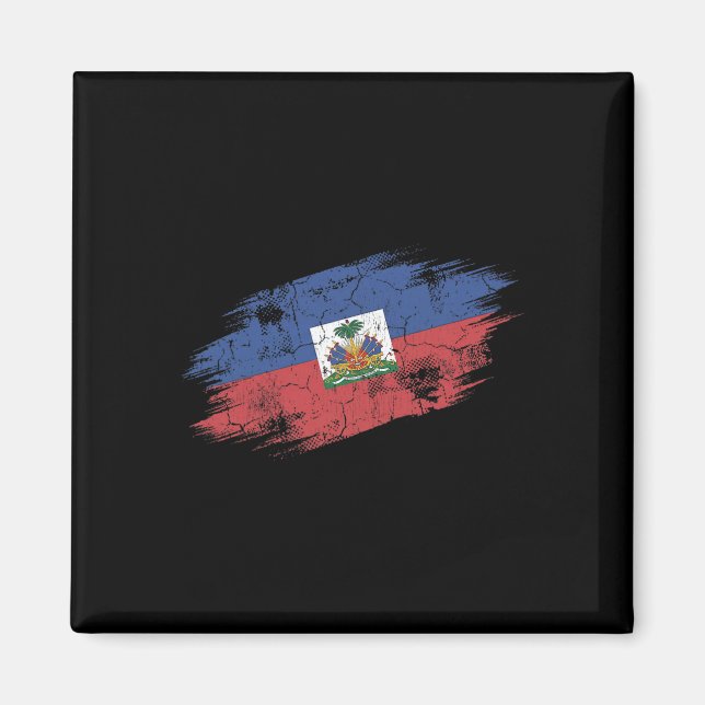 Íman Bandeira Rasgada de Fã de Futebol Haitiano Orgulho (Frente)