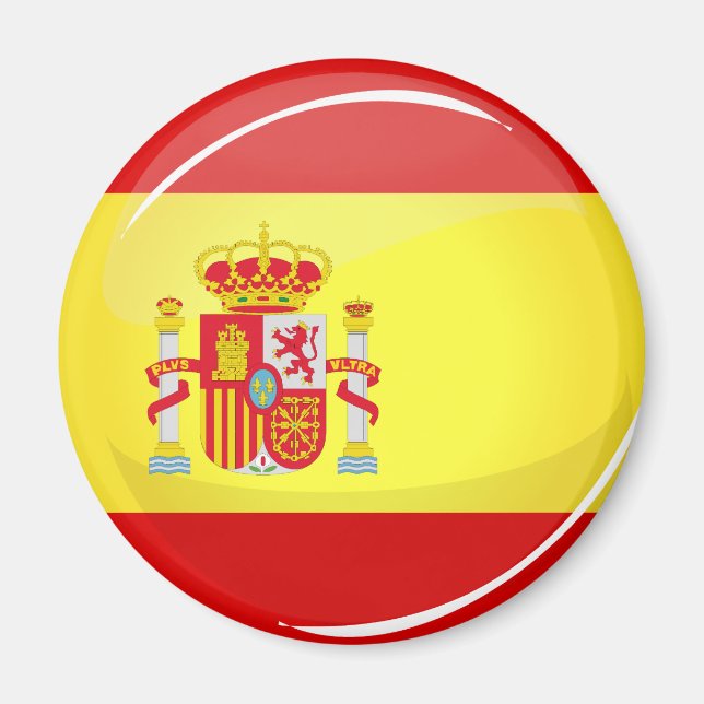 Íman Bandeira redonda brilhante da Espanha (Frente)