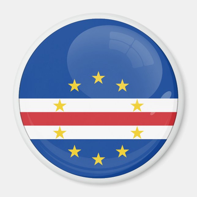 Íman Bandeira redonda ícone Cabo Verde (Frente)