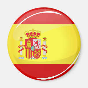 Íman Bandeira redonda lustrosa da espanha