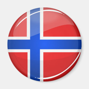 Íman Bandeira redonda lustrosa de Noruega