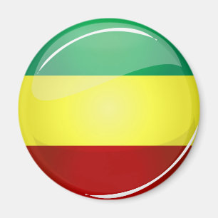 Íman Bandeira redonda lustrosa de Rasta