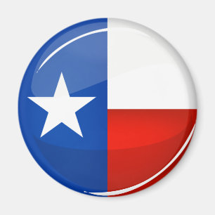 Íman Bandeira redonda lustrosa de Texas