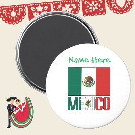Íman Bandeira Redonda Personalizada do México