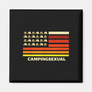 Íman Bandeira retro de acampamento de vida de campista 