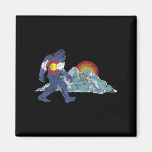 Íman Bandeira Retro Sasquatch Estado Colorado Montanha 