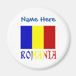 Íman Bandeira Romena da Romênia Azul Personalizada