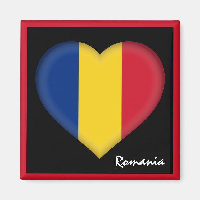 Íman Bandeira romena e Coração, férias na Romênia/espor (Frente)