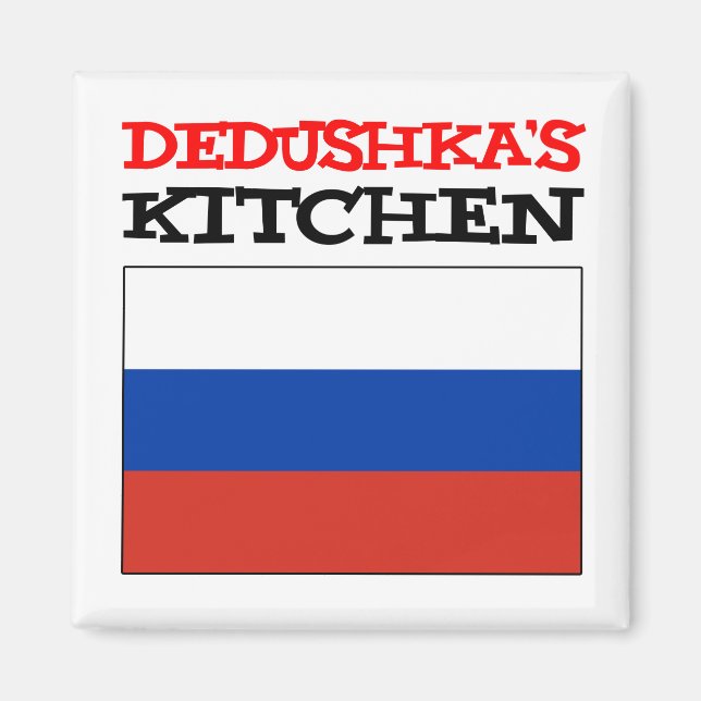 Íman Bandeira russa da cozinha de Dedushka (Frente)