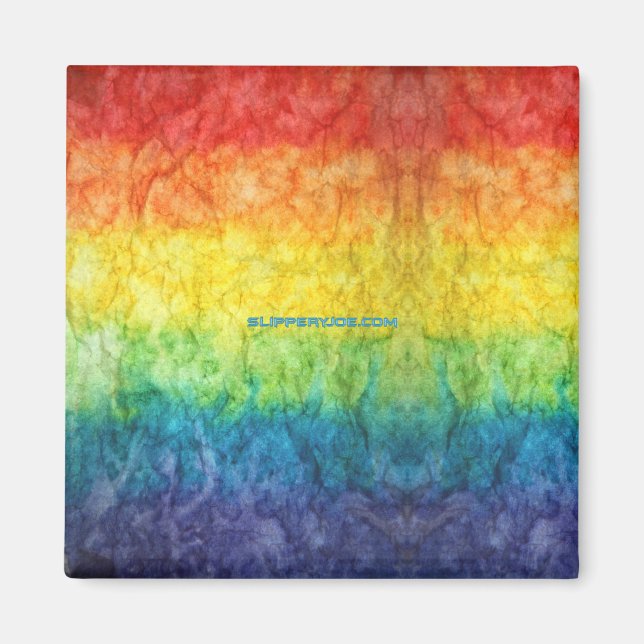 Íman Bandeira tie-dye da SlipperyJoe's arco-íris pressi (Frente)