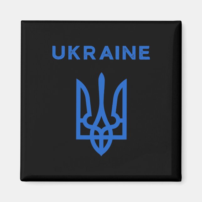 Íman Bandeira Tridente de Apoio à Ucrânia Tryzub Ucrani (Frente)