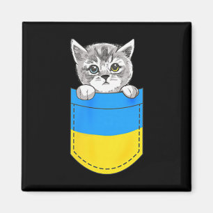 Íman Bandeira Ucraniana Gato Fofo No Bolso Presente Da