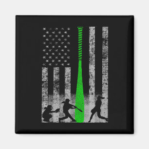 Íman Bandeira Verde de Softll Fastpitch - Jogador de So