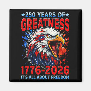 Íman Bandeira Vintage Eagle EUA 250 Anos 1776-2026 250º