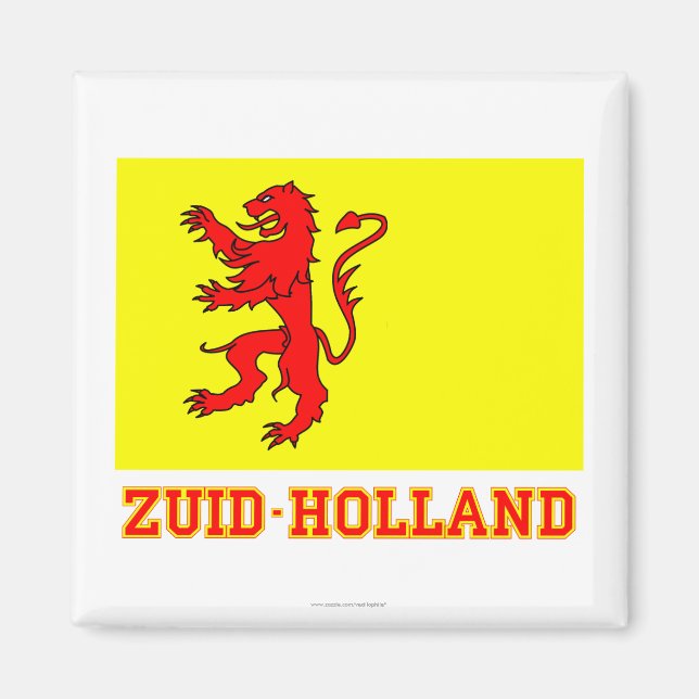 Íman Bandeira Zuid-Holland com nome (Frente)