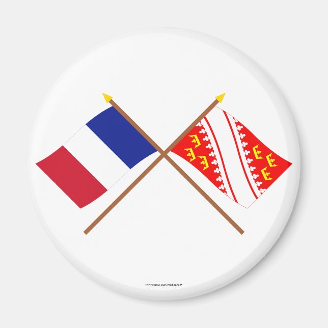 Íman Bandeiras cruzadas da França e da Alsácia (Frente)