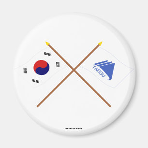 Íman Bandeiras cruzadas de Coreia e de Taegu