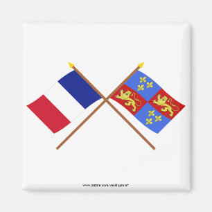 Íman Bandeiras cruzadas de France e de Landes
