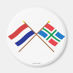 Íman Bandeiras cruzadas de Holland e de Groningen