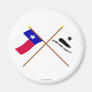 Íman Bandeiras cruzadas de Texas e de Gonzales