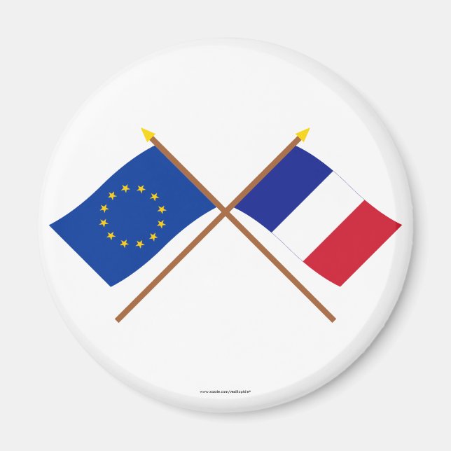 Íman Bandeiras cruzadas UE e França (Frente)
