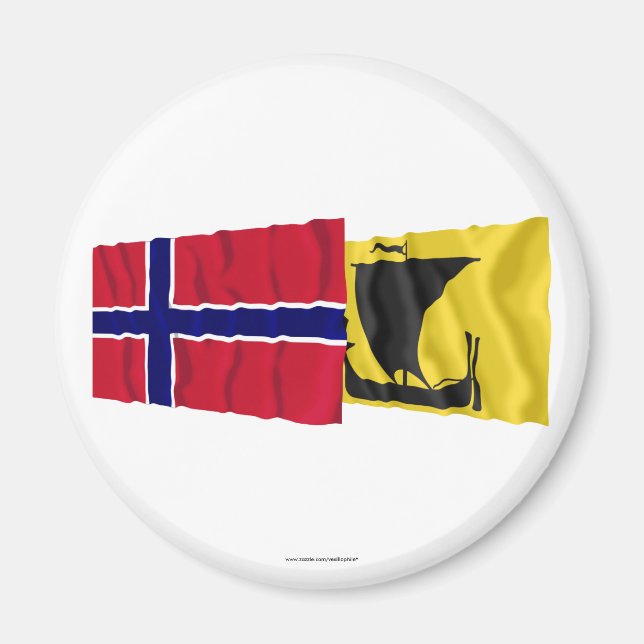 Íman Bandeiras da Noruega e do Nordland (Frente)