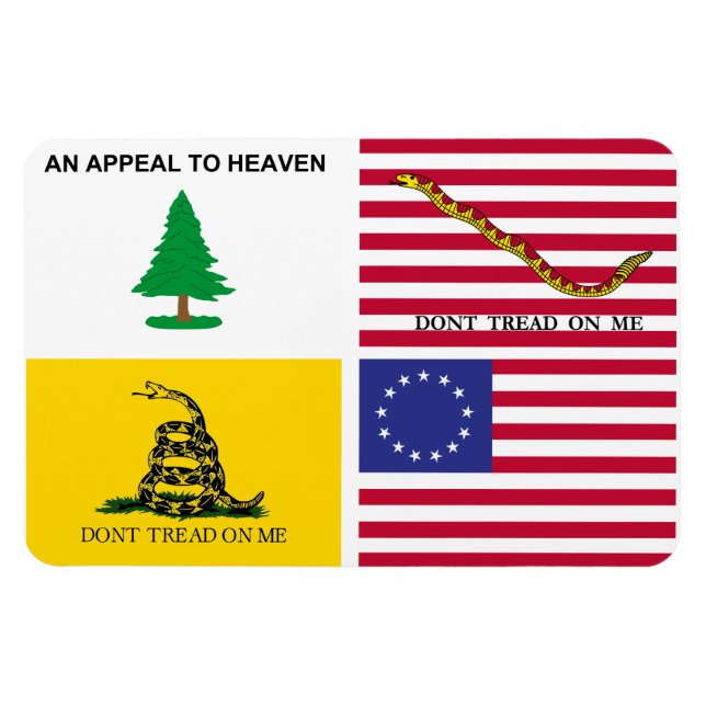 Íman Bandeiras Da Revolução Americana (Horizontal)