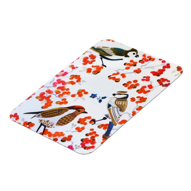 Íman Bandeiras de Holly Berries, no Natal Dourado (Left Side)