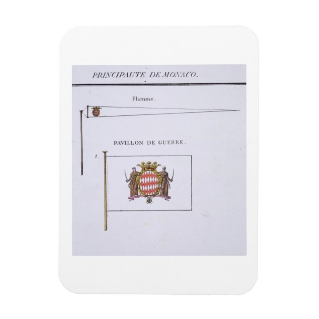 Íman Bandeiras do Mônaco, de um livro francês de sinali (Vertical)