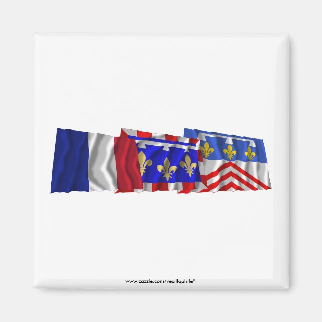Íman Bandeiras Eure-et-Loir, Center & France (Frente)