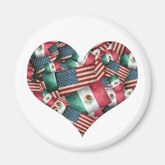 Íman Bandeiras Mexicanas/Americanas Distress - Formato