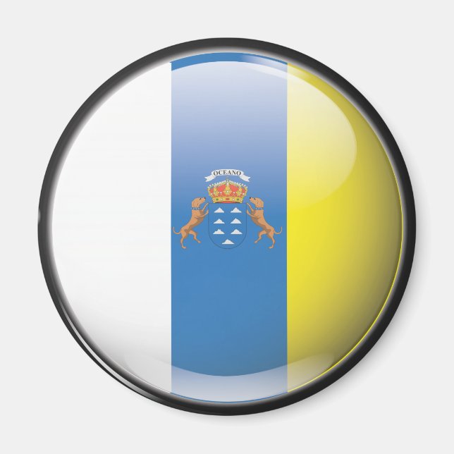 Íman Bandera y escudo de Islas Canarias (Frente)