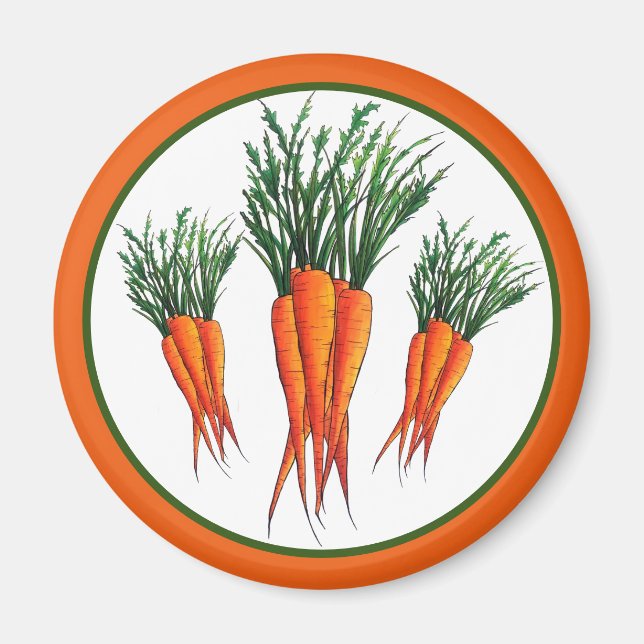 Íman Bando de Carrots Orange Vegetable Veggie Garden (Frente)