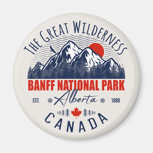Íman Banff National Park Canada Vintage aflita (Frente)