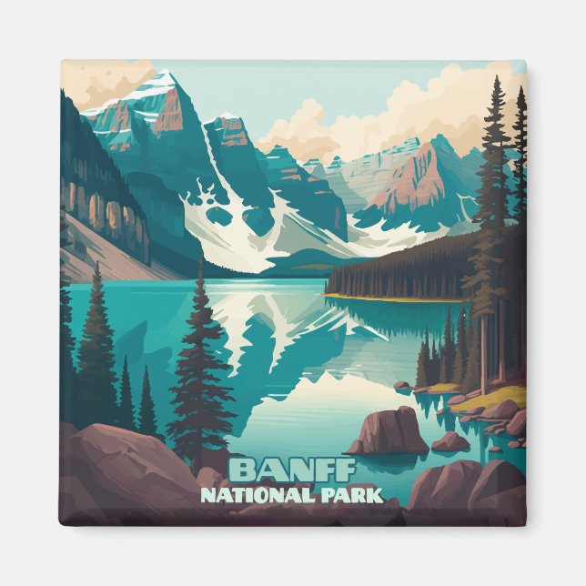 Íman Banff National Park Moraine Lake Retro (Frente)