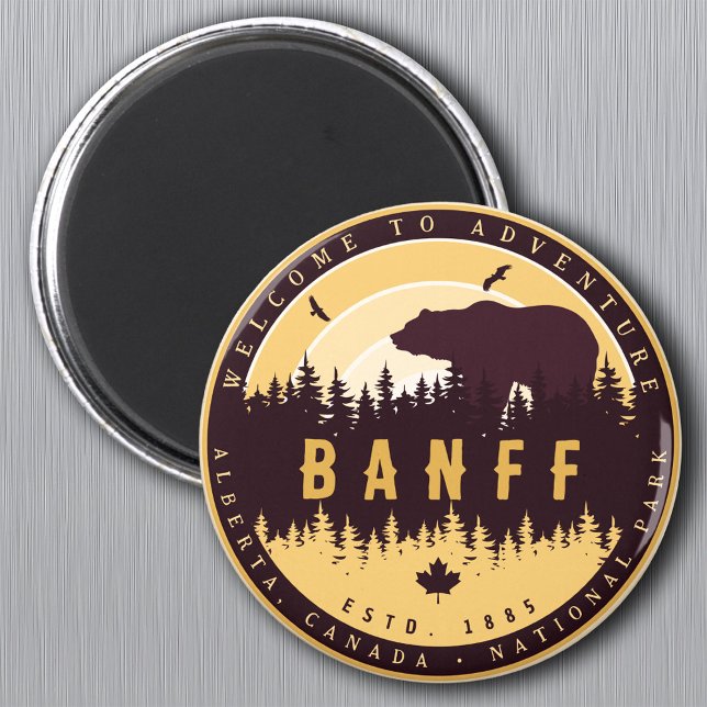 Íman Banff NP Canadá Montanhas Rochosas Vintage Souveni (Criador carregado)