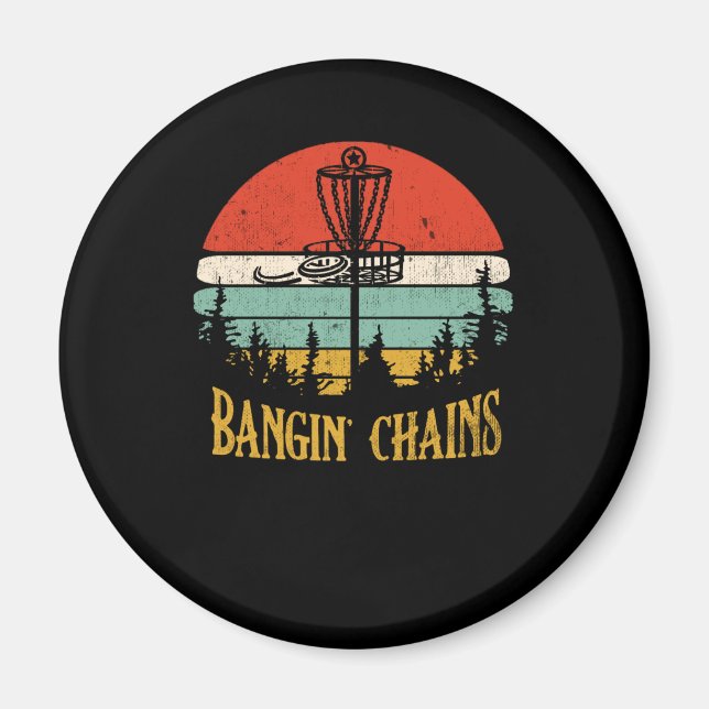 Íman Bangin Chains Retro Disco Golf Frisbee Esporte (Frente)