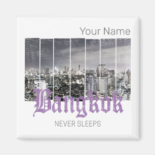 Íman Bangkok Skyline Vintage BKK Retro Tailândia Design