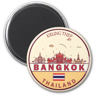 Íman Bangkok Tailândia Cidade do Skyline Emblem