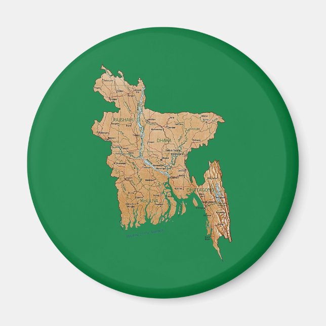 Íman Bangladesh Map Magnet (Frente)