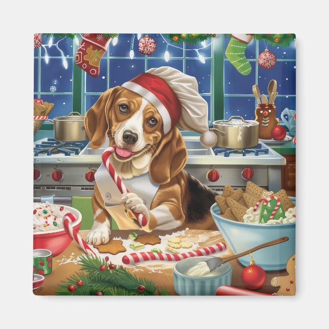 Íman Banho Feriado de Beagle: Natal Festivo (Frente)