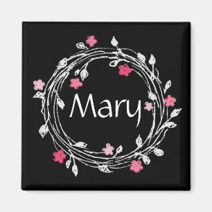 Íman Banho Floral Branco e Preto Personalizado