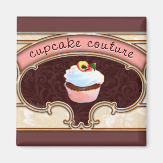 Íman Banner de logotipo de Cupcake rosa
