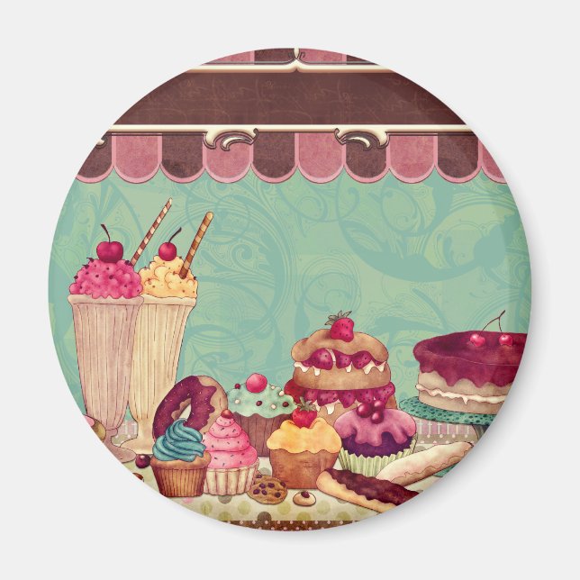 Íman Banner de Sinal de Grupo do cupcake (Frente)