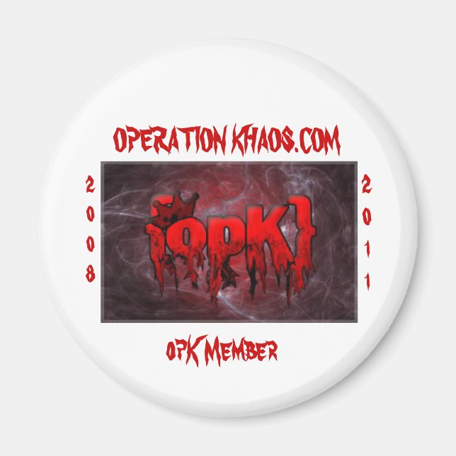 Íman banner opk, OPERATION KHAOS.COM, membro do opK, 20 (Frente)