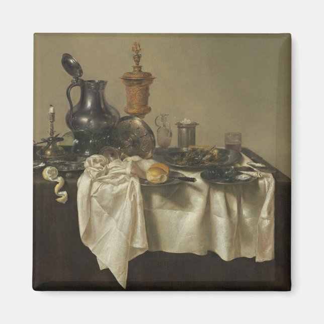 Íman Banquet Piece com Mince Pie por Willem Claesz Heda (Frente)