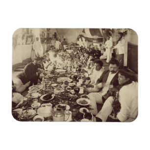 Íman Banquete real na casa de barco do rei Kalakana,