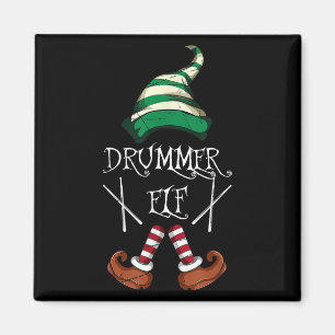 Íman Baquetas de Natal Música Elfo Bateria Pijama Combi