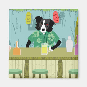 Íman Bar de bambu de border collie Tiki